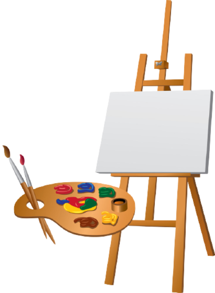 Мольберт и кисти