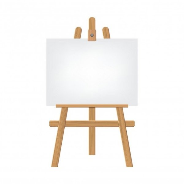 Мольберт на белом фоне