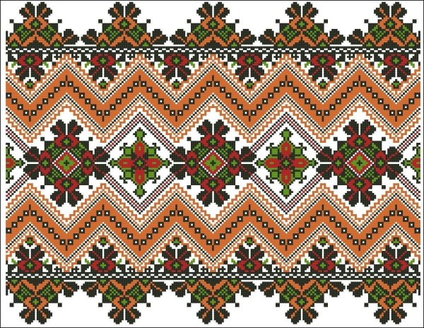 Украинский народный национальный рушник орнамент