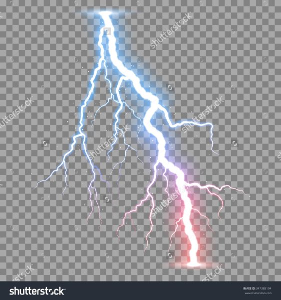 Молния на белом фоне