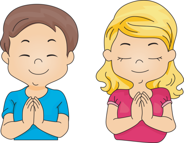 Человек молится мультяшный