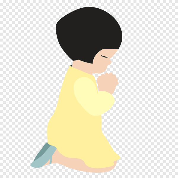 Молится на прозрачном фоне