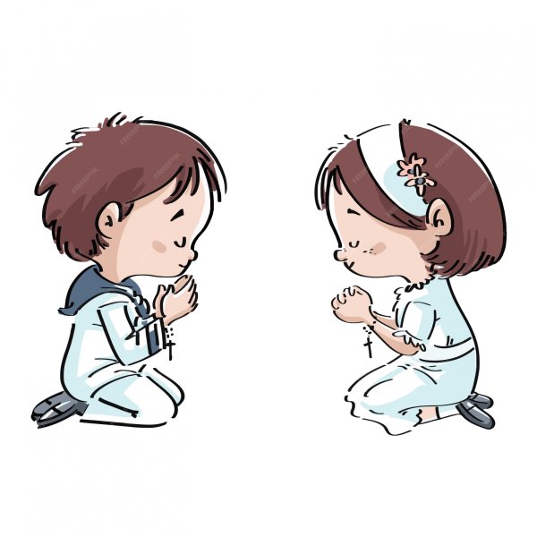 Ребенок молится мультяшный