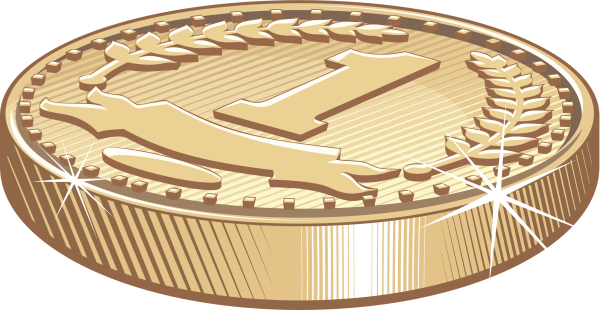 Золотая монета мультяшная