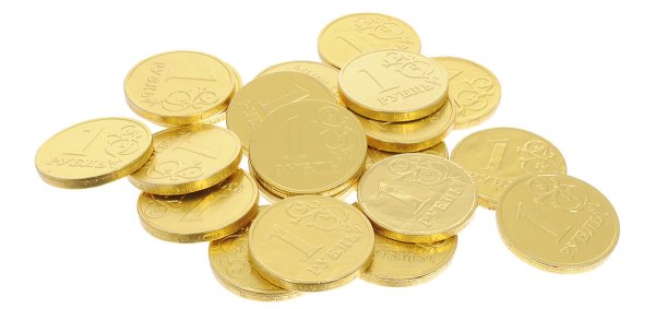 Шоколадная монета рубль