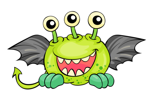 Доброе чудище рисунок для детей на прозрачном фоне