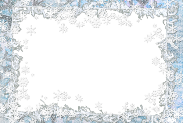 Зимние рамочки на прозрачном фоне