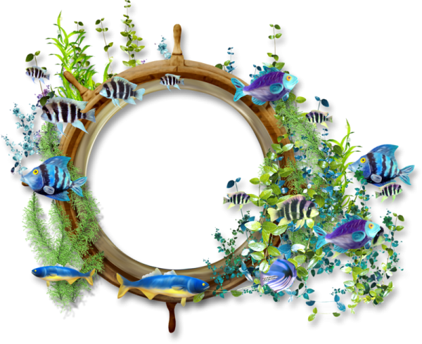 Круглая рамка в морском стиле