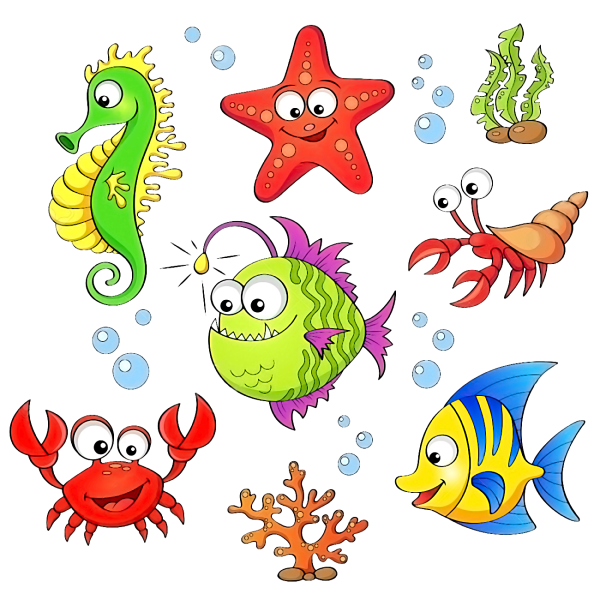 Мультяшные обитатели моря
