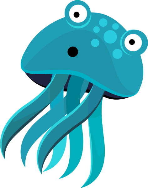 Морские жители на прозрачном фоне