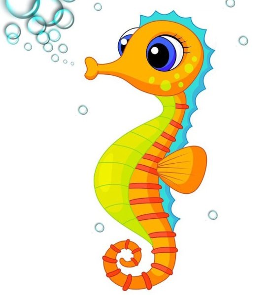 Морские коньки мультяшные