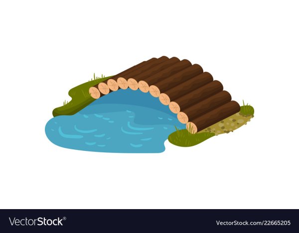 Мостик в реку прозрачный фон