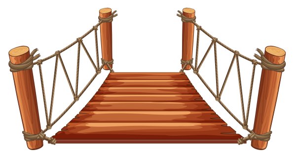 Деревянный мостик мультяшный