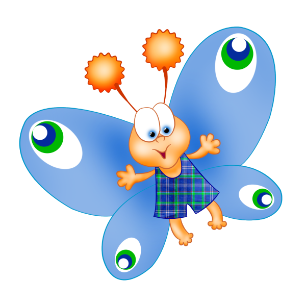 Сказочные бабочки на прозрачном фоне