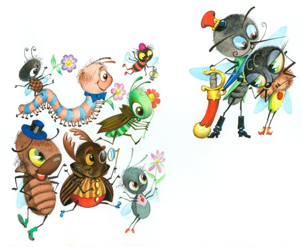 Герои сказки Муха Цокотуха