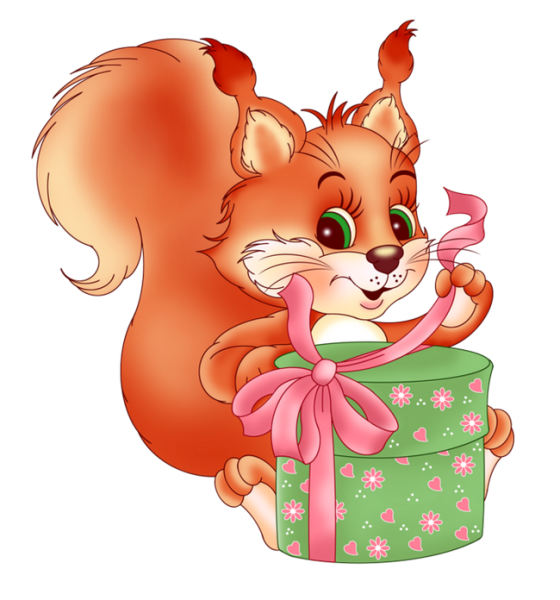 Зверюшки с цветами на прозрачном фоне