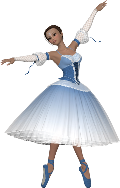 Балерина мультика на белом фоне