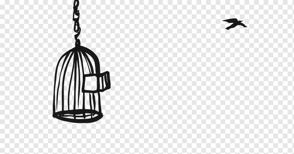 Птичка в клетке силуэт