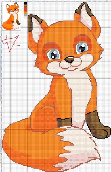 Лисенок на белом фоне для детей