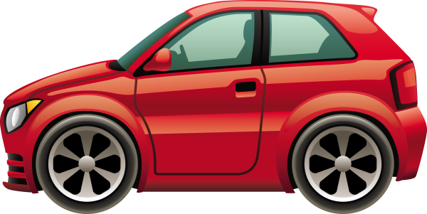 Мультяшный красный автомобиль