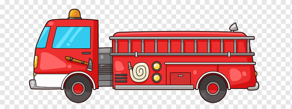 Пожарная машина на прозрачном фоне