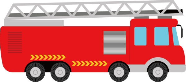 Пожарная машина сбоку вектор
