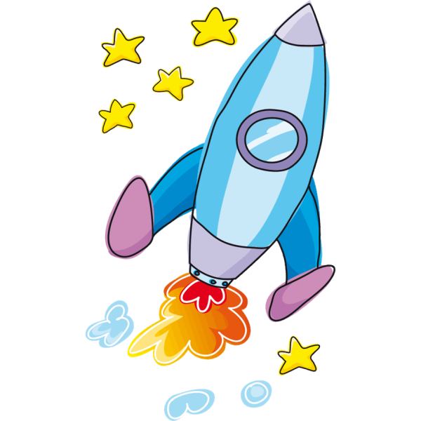 Космическая ракета мультяшная