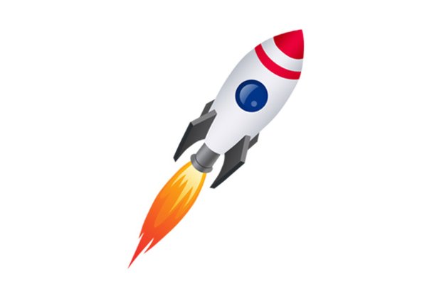 Ракета на белом фоне для детей