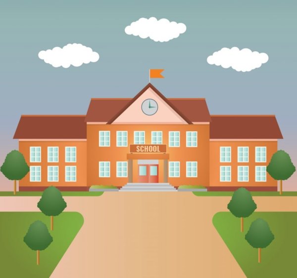 Школа мультяшная здание