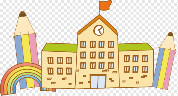 Здание школы на прозрачном фоне