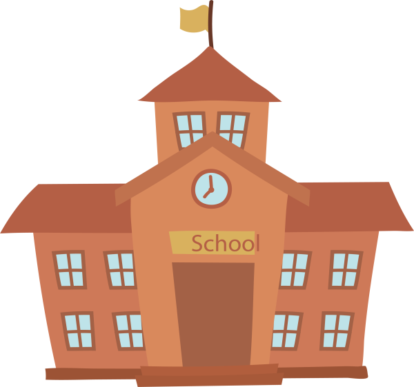 Здание школы на прозрачном фоне