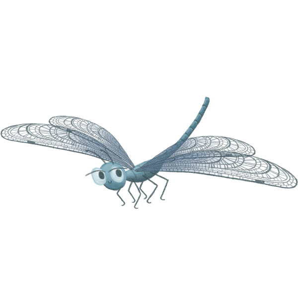 Стрекоза на белом фоне