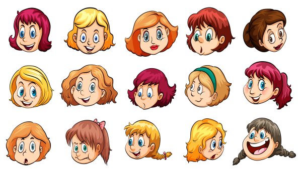 Мультяшные лица детей