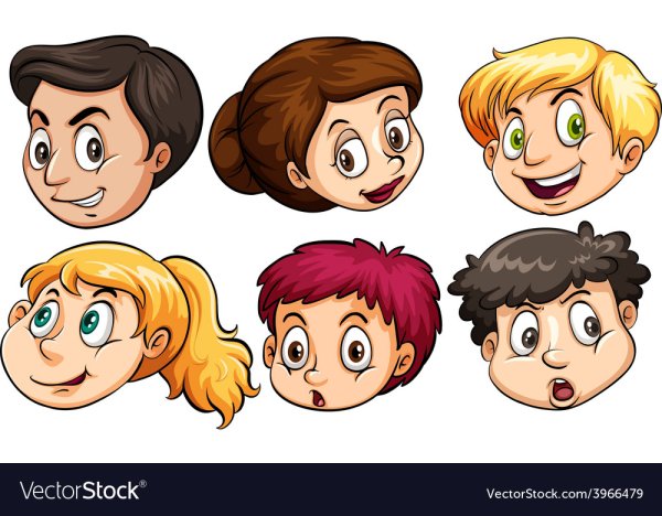 Мультяшные лица с разными эмоциями