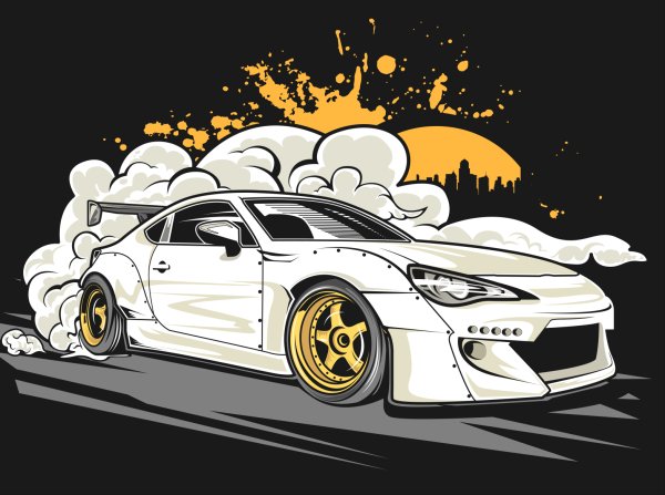 Машина в векторном стиле