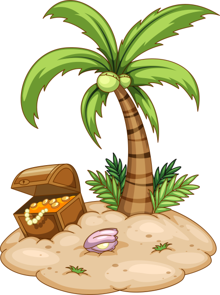 Пальмы мультяшные на острове