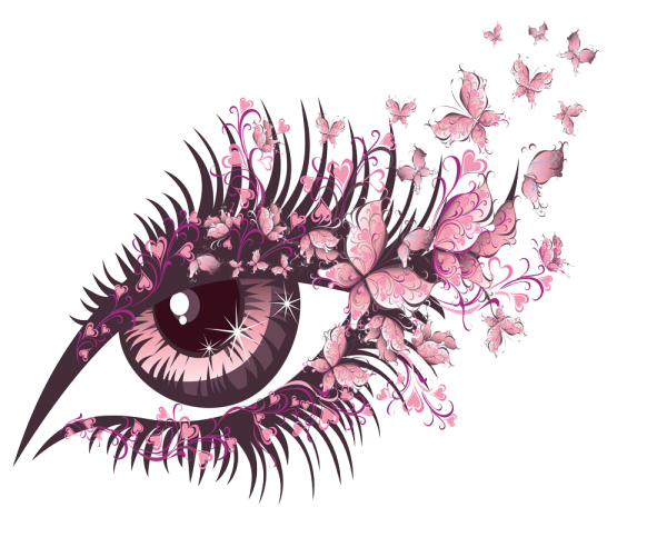 Рисунок нарощенных ресниц