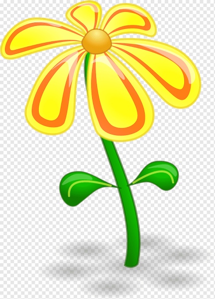 Мультяшный цветок на прозрачном фоне