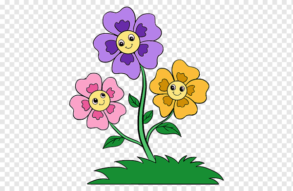 Цветы мультяшки