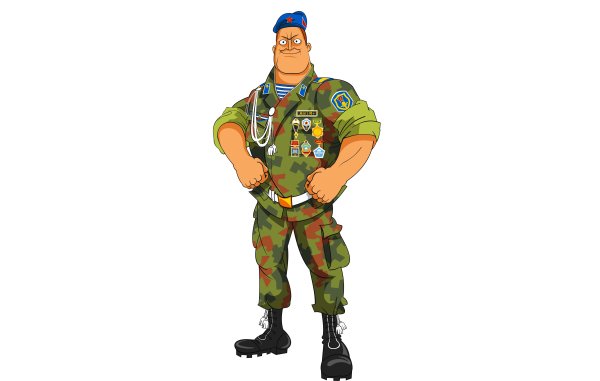 Военный на белом фоне