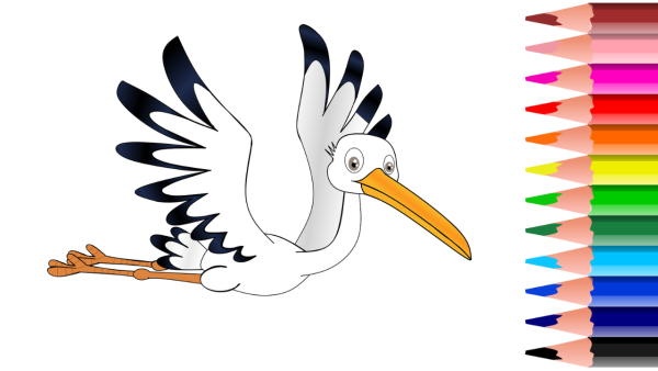 Аист мультяшный