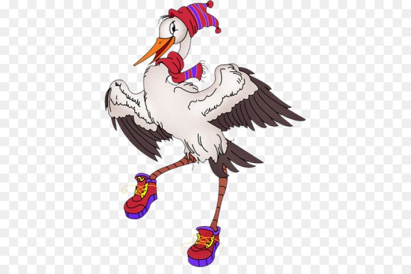 Журавль мультяшный