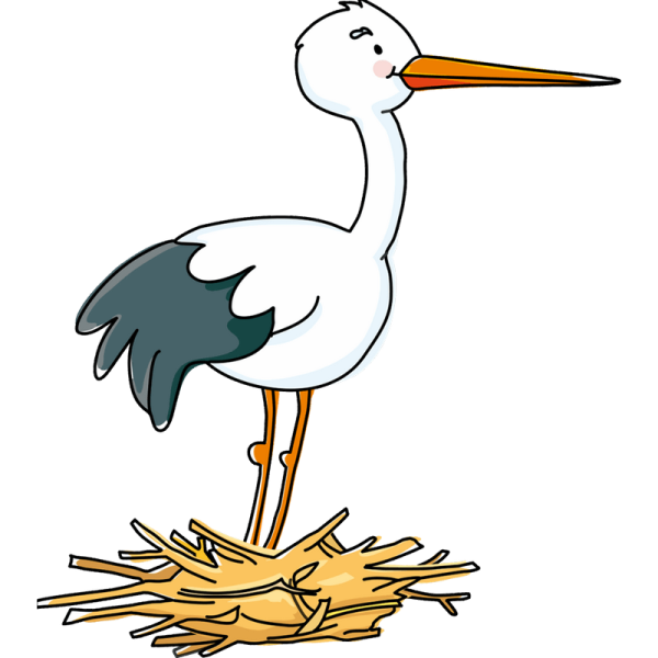 Аист мультяшный