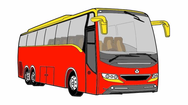 Автобус на белом фоне мультяшный