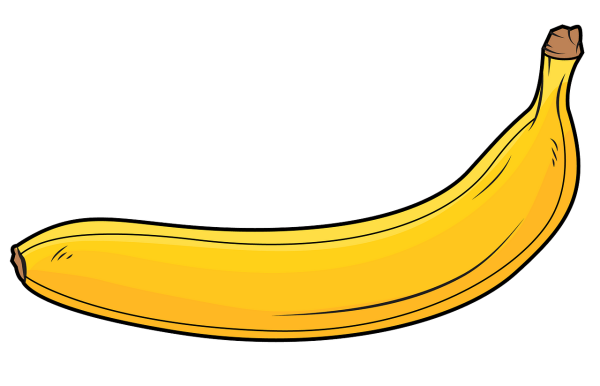 Банан на белом фоне