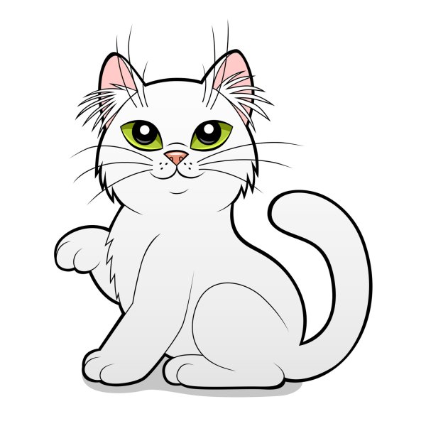 Кошка рисунок на белом фоне