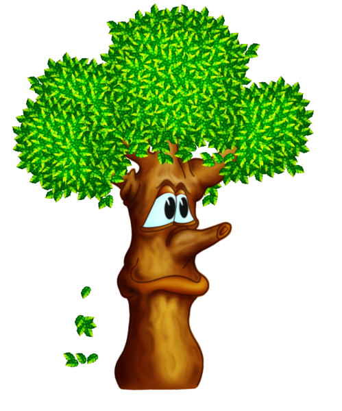 Мультяшное дерево с лицом