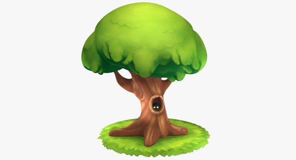 Мультяшное дерево с дуплом