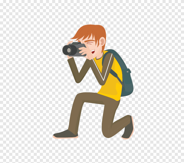 Рисованный человек с фотоаппаратом