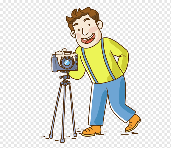 Мультяшный человек с фотоаппаратом